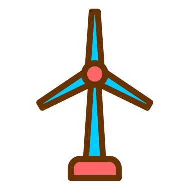 Rüzgar türbini ikonu. vektör illüstrasyonu