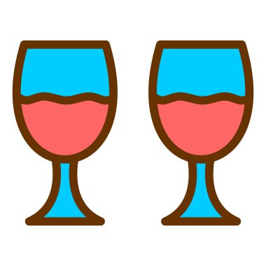 Şarap bardakları. Basit resimleme