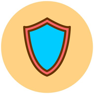 Kalkan. Web simgesi basit illüstrasyon