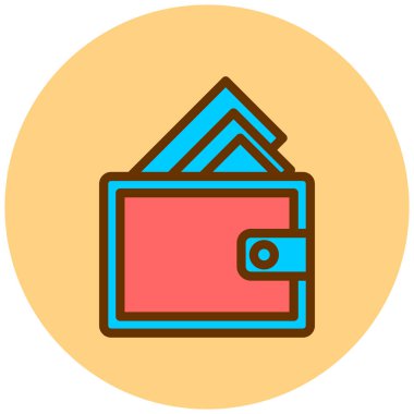 Cüzdan. Web simgesi basit illüstrasyon