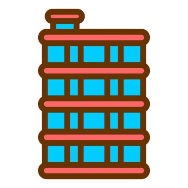 Bina. Web simgesi basit illüstrasyon