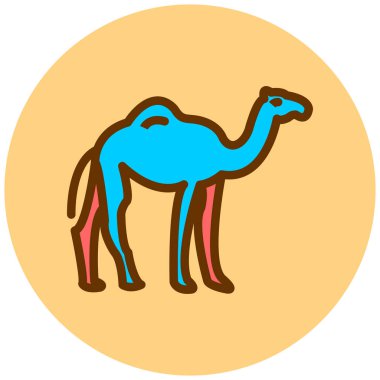 Deve yassı ikon vektör çizimi