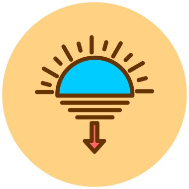 Güneş. Web simgesi basit illüstrasyon