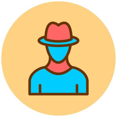 Şapkalı adam, vektör çizimi.