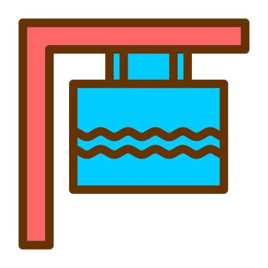 Su. Web simgesi basit illüstrasyon