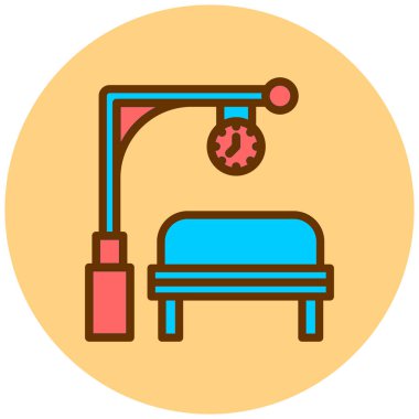 Yatağa. Web simgesi basit illüstrasyon