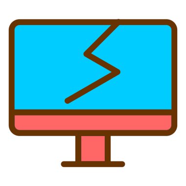 Monitör. Web simgesi basit illüstrasyon