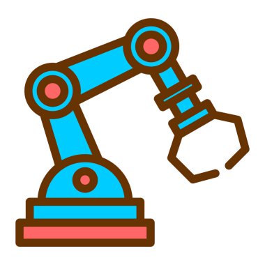 Robot kol ikonu. Robot el vektör illüstrasyon sembolünü özetle