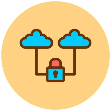 Bulut Güvenliği. Basit illüstrasyon