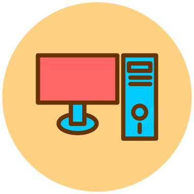 Bilgisayar. Web simgesi basit illüstrasyon