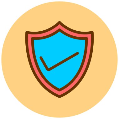 Kalkan. Web simgesi basit illüstrasyon