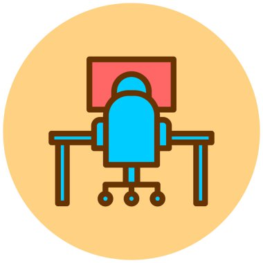 çalışma odası vektör simgesi modern basit tasarım