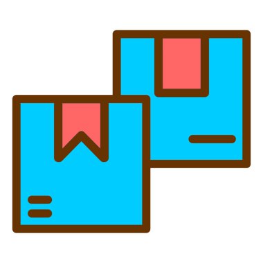 Kutular. Web simgesi basit illüstrasyon