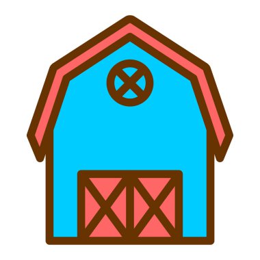 Ahır. Web simgesi basit illüstrasyon