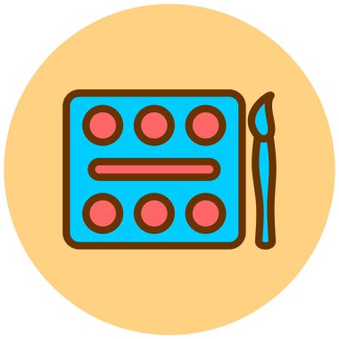 boya fırça düz vektör simgesi