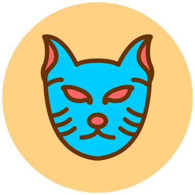 Kedi. Web simgesi basit illüstrasyon