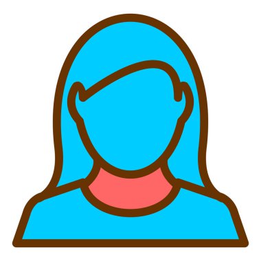 Kadın. Web simgesi basit illüstrasyon