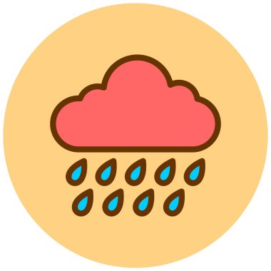 Yağmur. Web simgesi basit illüstrasyon