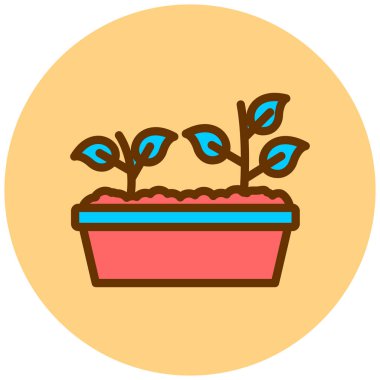 Bitki. Web simgesi basit illüstrasyon