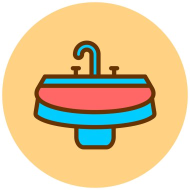 Banyo. Web simgesi basit illüstrasyon