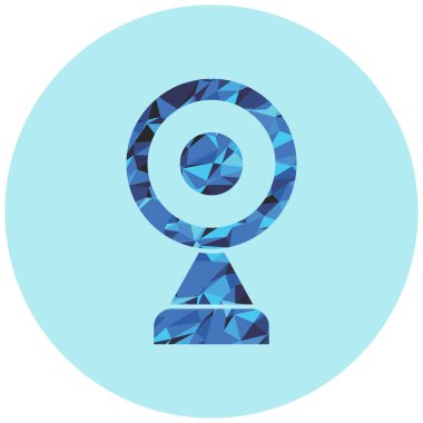 Kamera simgesi. Web için harf vektör sembolünün düz çizimi