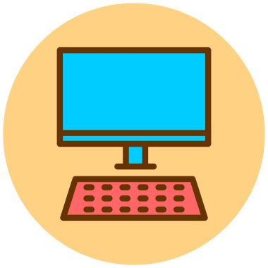 Bilgisayar. Web simgesi basit illüstrasyon