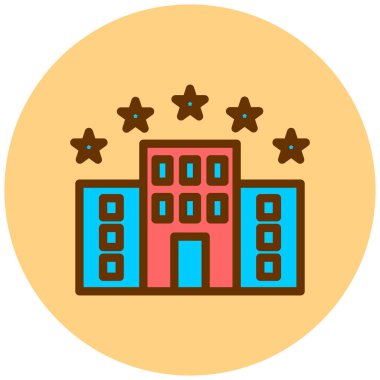 Otelde. Web simgesi basit illüstrasyon