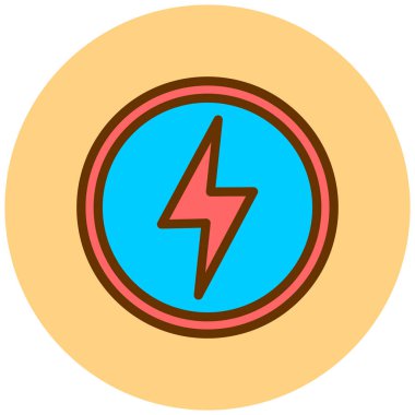 güç vektörü simgesi düz simge