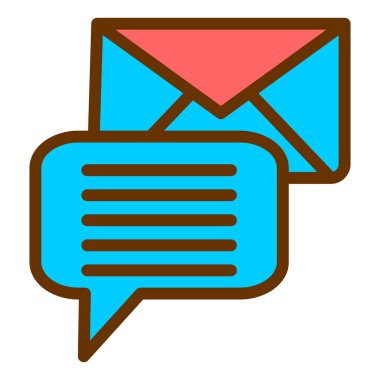 Mesaj var. Web simgesi basit illüstrasyon