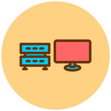 Sunucu. Web simgesi basit illüstrasyon