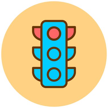 Trafik ışıkları düz vektör simgesi