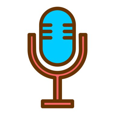 Mikrofon. Web simgesi basit illüstrasyon