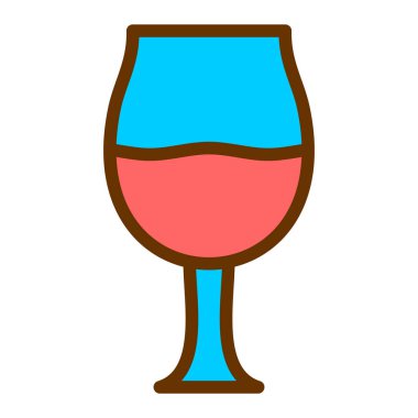 Şarap kadehi. Basit resimleme