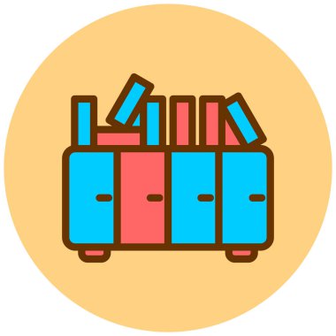 Kütüphane renkli vektör simgesi