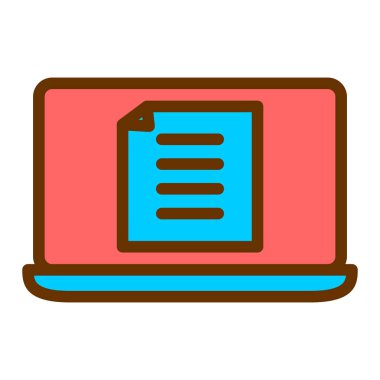 Dizüstü bilgisayar simgesi vektör çizimi