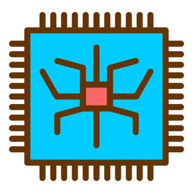 İşlemci. Web simgesi basit illüstrasyon