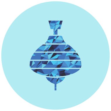 Arka planda mavi kristal küre simgesi izole edildi. vektör illüstrasyonu