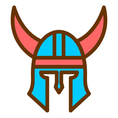 Viking kask kutsal kişilerin resmi, vektör çizim