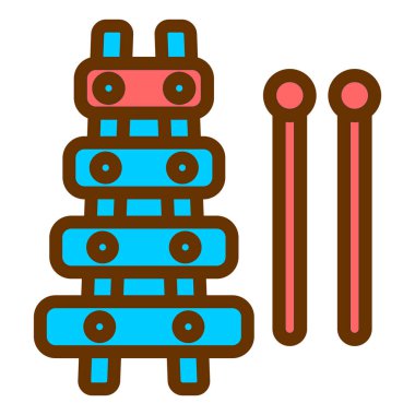 Ksilofon. Web simgesi basit tasarım