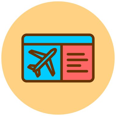 Bilet. Web simgesi basit illüstrasyon