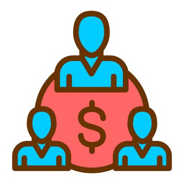 Dolar sembolü vektörü olan iş adamı.