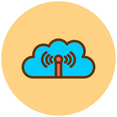 Bulut. Web simgesi basit illüstrasyon