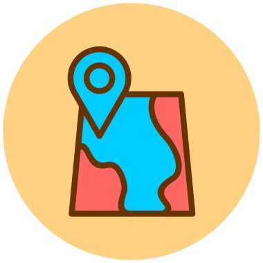 Harita. Web simgesi basit illüstrasyon