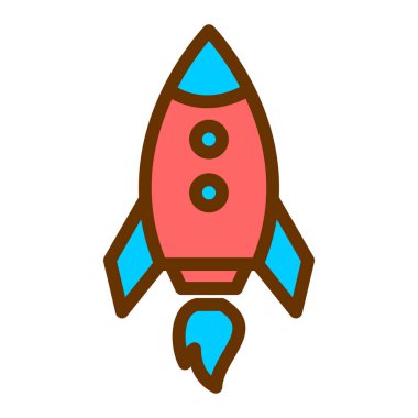 roket ikonu vektör illüstrasyonu