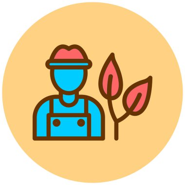 Çiftçi. Web simgesi basit illüstrasyon