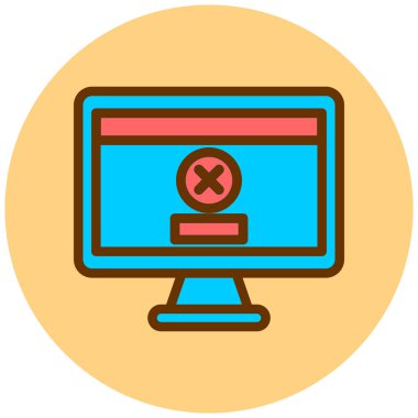 Bilgisayar. Web simgesi basit illüstrasyon