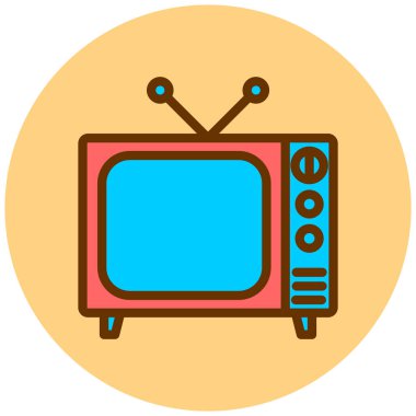 Televizyon. Web simgesi basit illüstrasyon