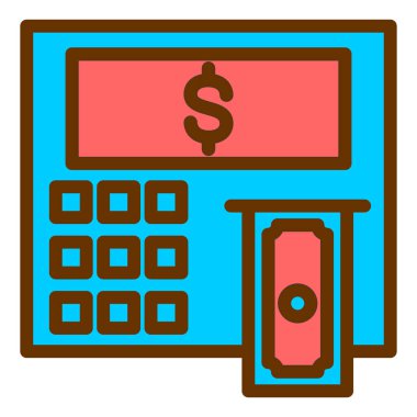 ATM Web simgesi basit illüstrasyon