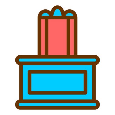 Hediye kutusu ikon vektörü. Ofis tabelaları. izole edilmiş sınır sembolü çizimi