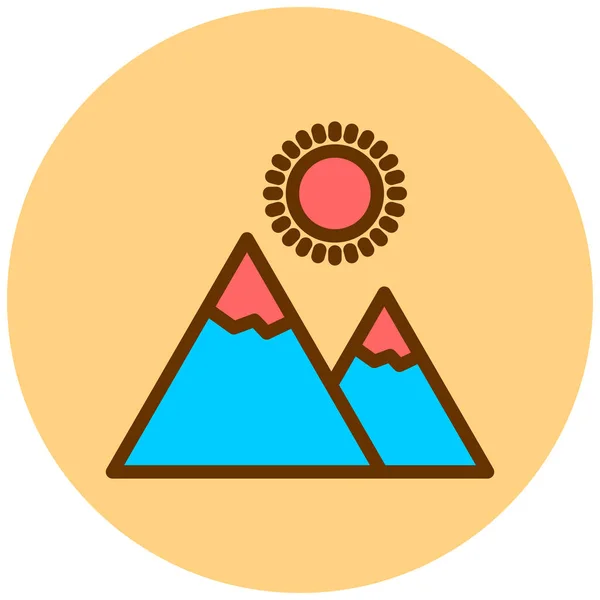 Hermoso Vector Ilustración Montaña Montaña Icono — Vector de stock